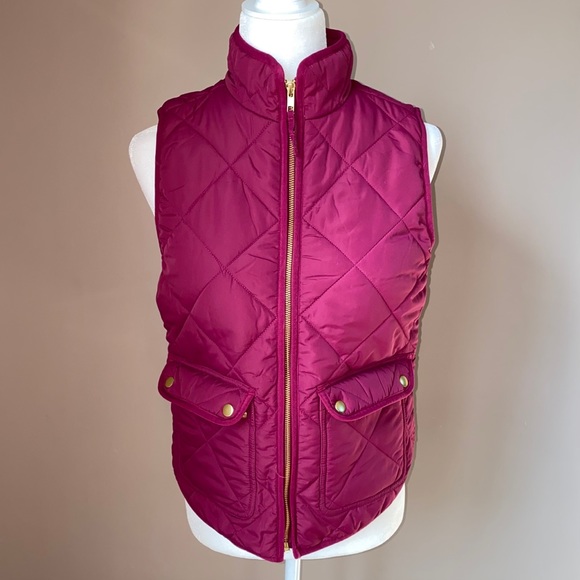 J. Crew Quilted Magenta Vest - Picture 2 of 9